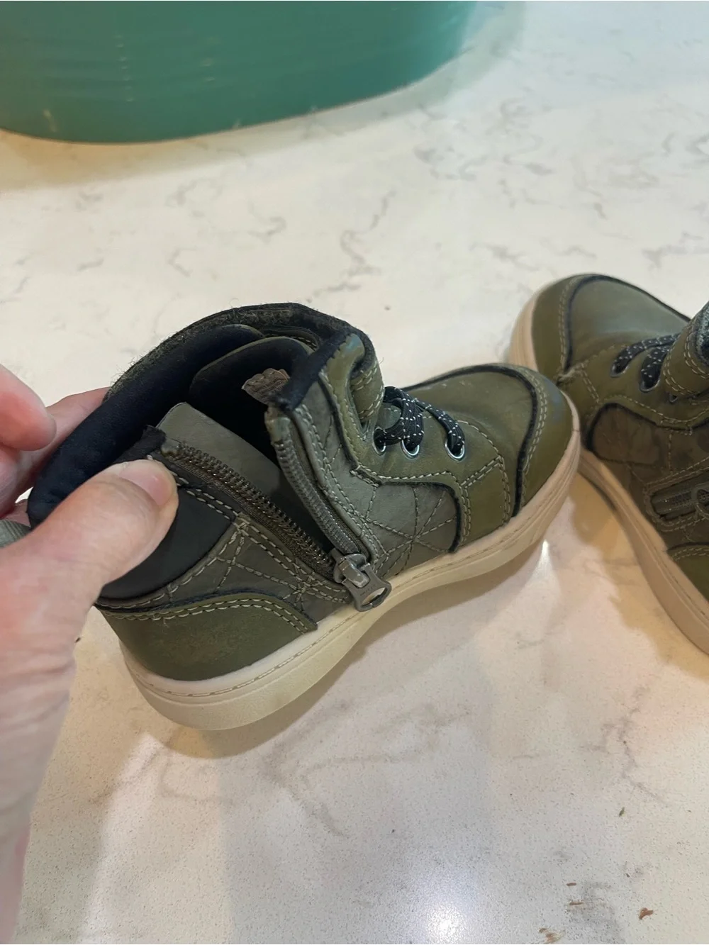 Target Olive Green and Black Kids High-Top Boots